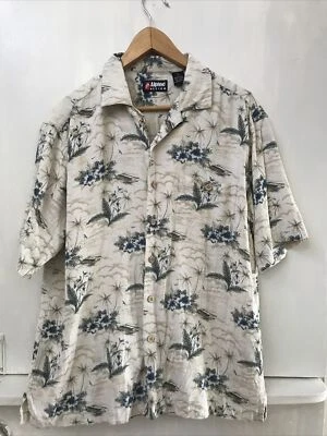 Alpine Design Mens Aloha size L Shirt 100% Silk Button Front Short Sleeve - Image 1 of 3