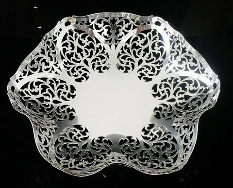 Attractive Sterling Silver Openwork Bowl, William Adams Ltd 1932 Cover