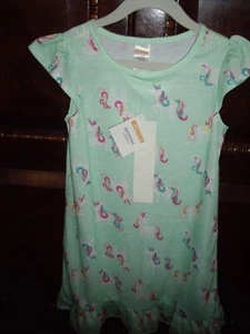 T6 NWT Girls Size 5-6 Gymboree Unicorn Summer Nightgown Gymmies Green - Picture 1 of 4