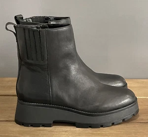 Vince Camuto Neframes Platform Ankle Boots Women's Size 9 Black Leather Zip Up - Picture 1 of 15