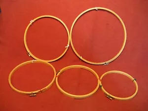 Embroidery Hoop Lot Of 5 Hoops Various Sizes 12, 10, 9, 8, 7" Taiwan Vintage - Picture 1 of 3