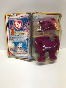 Millennium the bear ty teenie Beanie Babies 2000 Purle Collectibe Bear - Picture 1 of 4
