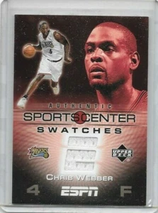 CAMISETA USADA CHRIS WEBBER 2005 CUBIERTA SUPERIOR ESPN CENTRO DEPORTIVO MUESTRAS JUEGO - Imagen 1 de 1