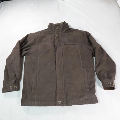 Vintage St Johns Bay Chore Jacket Mens Medium Brown Faux Suede Barn Work Wear - Image 1 of 4