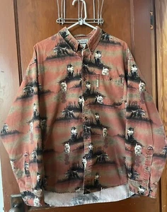 Camisa Columbia Talla L Estampado para Perro Caza Red River Lodge Mangas Largas con Botones - Imagen 1 de 14