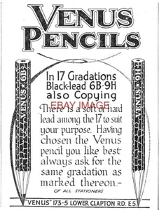 1922 Advert for VENUS '6B-9H Black-Lead' Pencils Small Original Print Ad 743/115 - Picture 1 of 1