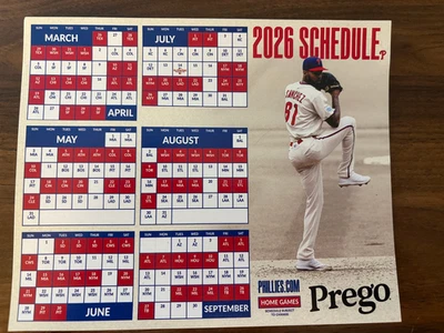 2026 Phila. Phillies Season Schedule Magnet featuring Christopher Sanchez ! - Image 1 of 2