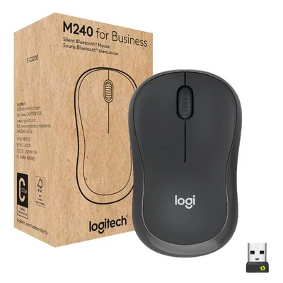 Logitech M240 for Business Silent Wireless Mouse, Secure Logi Bolt USB Receiver, - Image 1 of 4
