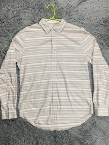 Lululemon Shirt Mens XL White Long Sleeve Button Up Striped Business Casual - Picture 1 of 12