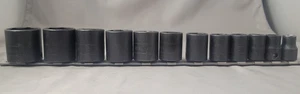 Snap On 12 Pc 3/8” 6 Pt SAE Flank Drive Shallow Impact Socket Set - Picture 1 of 14