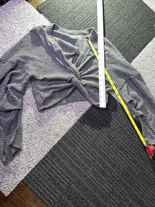 Pullover Twist Front Sweater Size Small Crop Top Half Gray Together Collection - Picture 1 of 4