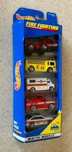 HOT WHEELS FIRE FIGHTING Five Pack (Mattel 1997) -- Diecast Vehicles -- Sealed - Picture 1 of 2