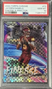 Jayden Daniels 2024 Topps Chrome Finesse X Fractor Rookie RC PSA 10 - Picture 1 of 2