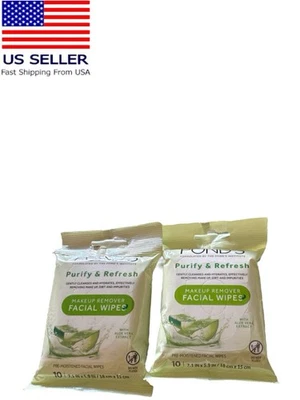 Ponds Purify And Refresh Makeup Remover Facial Wipes Aloe Vera 2 Pack - Image 1 of 2