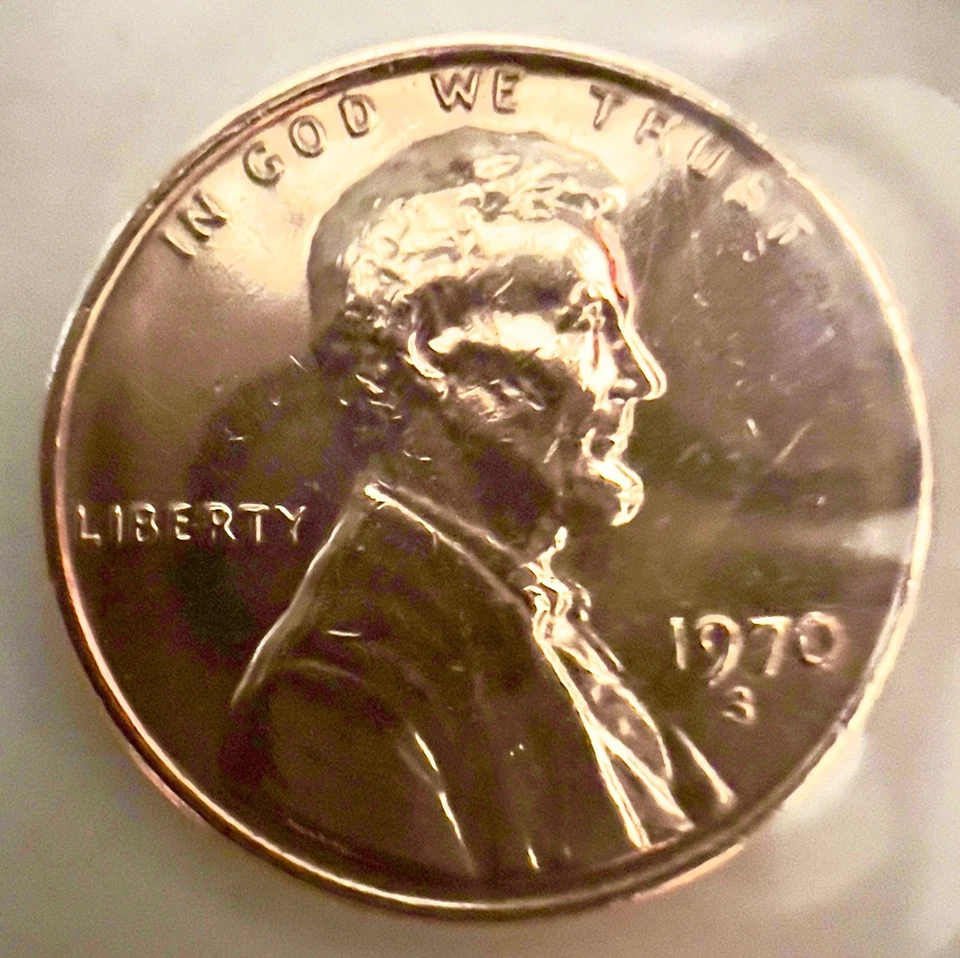 1970-S Large Date Doubled Die Obverse Lincoln Cent  RD - Rare nice-a - Image 1 of 2