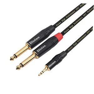 1/8 Inch TRS Stereo to Dual 1/4 inch TS Mono Y-Splitter Cable 3.5mm Aux Mini - Picture 1 of 8