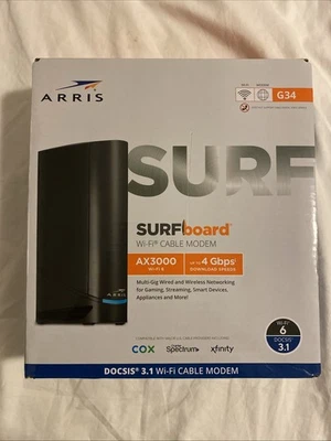 Módem y router de 6 cables Arris SurfBoard G34 negro AX3000 DOCSIS 3.1 Wi-Fi Foto 1 de 4