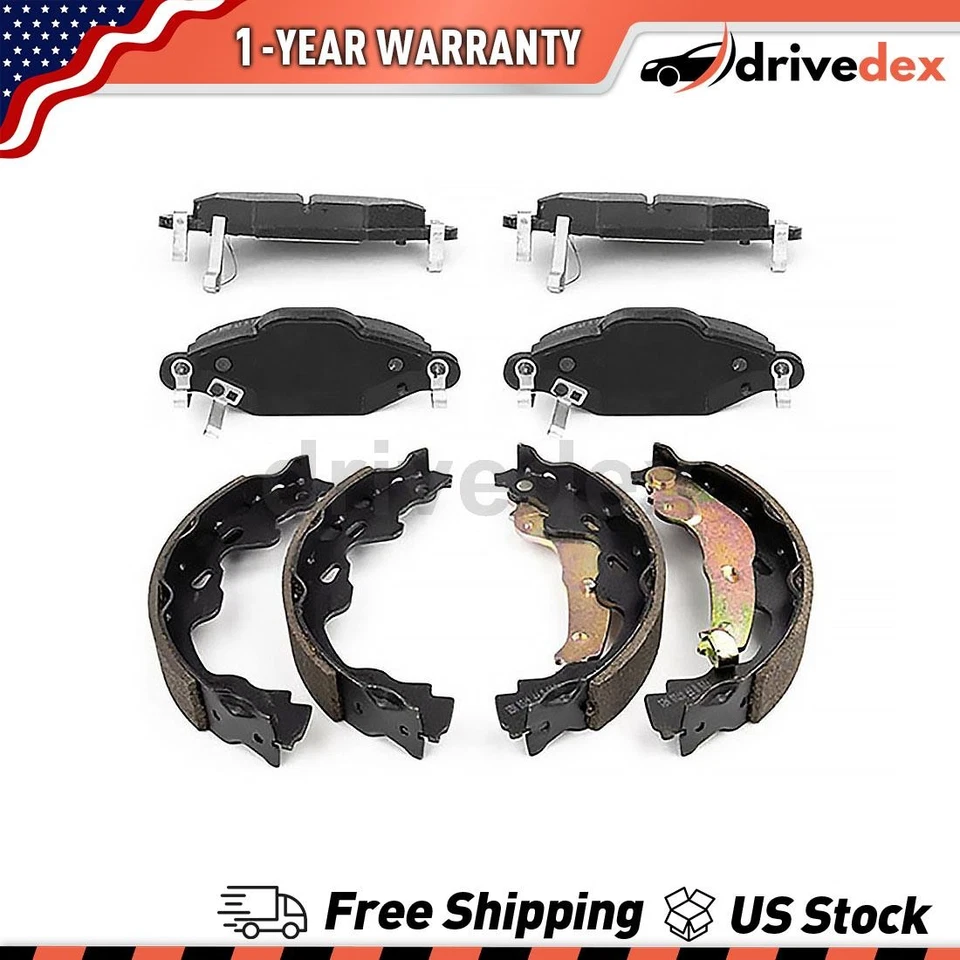 Front Rear Semi-Metallic Brake Pads & Shoes Fits 2004 2005 Toyota Yaris_DV - Image 1 of 4
