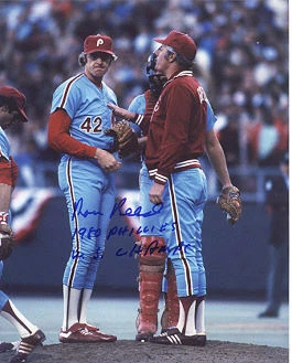 RON REED PHILADELPHIA PHILLIES 1980 WS CHAMPS  ACTION SIGNED 8x10 - Image 1 of 1