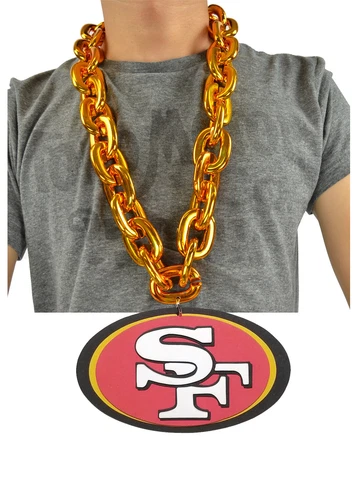 NEW NFL San Francisco 49ers Fan Chain Big Necklace Foam Orange Cover