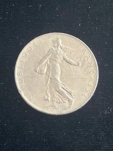 1975 France 1 Franc Nickel KM# 925.1 Coin - Picture 1 of 2