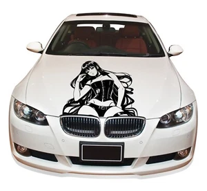 Anime Girl Decal , Sexy Women Racing Car Decal, Large Hood Decal , Universal Car - Bild 1 von 9