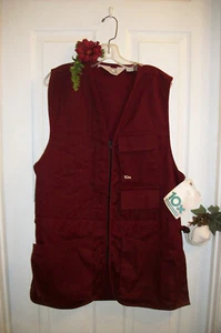 Vintage NWT 10X Burgundy Shooting Hunting Vest Sz L Made in USA - Picture 1 of 9
