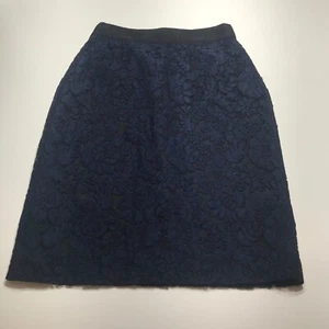 J. Crew No. 2 Pencil Skirt Womens Size 0 Blue Floral Lace Lined Dressy Pencil - Picture 1 of 14