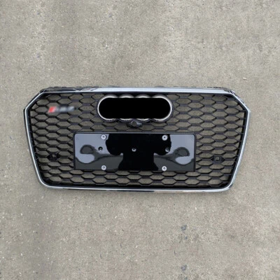For Audi A7 S7 2016-2018 RS7 Style Chrome Ring Honeycomb Front bumper Grille - Image 1 of 3