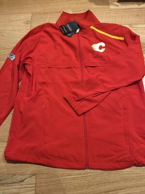 CHAQUETA FANATICS AUTÉNTICA PRO NHL CREMALLERA COMPLETA JUNTO A LA PISTA Calgary Flames M Nueva con Etiquetas Para Hombre’s Foto 1 de 4