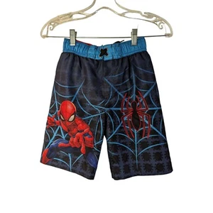 Marvel Spiderman Boys Blue Swim Trunks Sz M - Picture 1 of 5