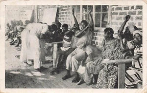 LP85 United Christian Missionary Society 1930 Bolenge Africa Patients  Postcard - Picture 1 of 2