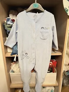 NEXT Boys Velvet dinosaur themed Footed Sleepsuit Size 6-9 Months - Picture 1 of 6