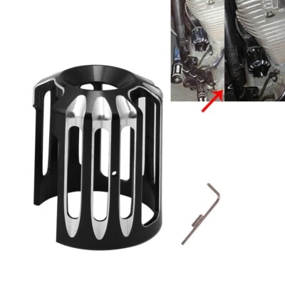 Black Edge Cut Oil Filter Cover Cap Trim for Harley Breakout Fatboy Road King Foto 1 de 4