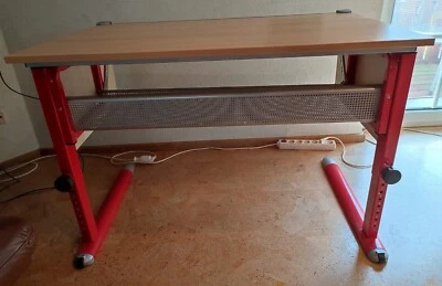 Kinderschreibtisch Neigung/Höhe verstellbar, Kettler, natur/rot - Bild 1 von 4