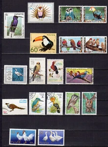 les oiseaux un lot de 15 timbres oblitérés /TE5530 - Picture 1 of 1