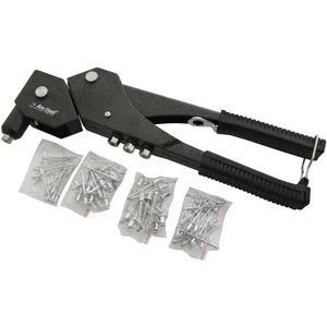 Heavy Duty Swivel Head Hand Riveter 75 Rivets + 4 Nozzles Pop Rivet Gun Metal - Picture 1 of 1
