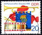 Deutschland DDR gestempelt in Schwerin Pioniertreffen Jahrgang 1982 / 4712