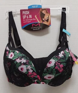 NWT Maidenform Love the Lift Push Up & In Bra Size 38C DM9900 Black Night - Picture 1 of 3