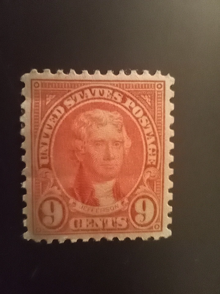 1923 Sc# 561 MN 9c Jefferson Rose Flat Plate Perf 11 CV48 BNA2024 - Image 1 of 1