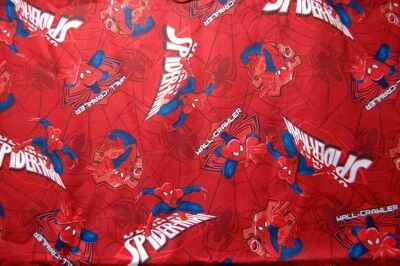 Spiderman Wall Crawler red Cotton Fabric-Springs Creative-sold by the HALF YARD - Image 1 of 3
