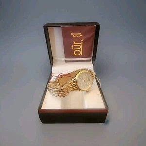 Women's Burgi BUR205YG Swarovski Crystal Gold Tone Stainless Steel Watch - Picture 1 of 6