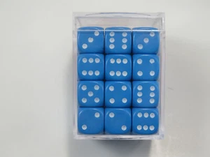 NEW Dice Cube Set of 36 D6 (12mm) - Opaque Light Blue - Picture 1 of 3