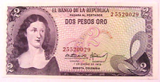 1972 Colombia 2 Pesos Ch Unc South American Paper Money Banknote Currency p-413