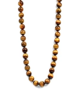 Individually knotted premium grade 10mm tiger eye bead necklace-24" - Picture 1 of 2