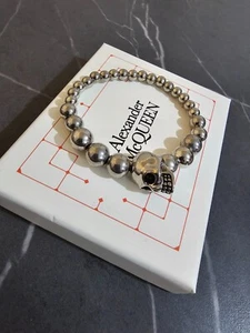 Men's Skull Multibeaded Bracelet in Silver - Picture 1 of 10