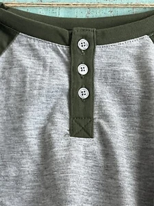 Cat & Jack Gray Green Button Long Sleeve Shirt Size XS 4-5 - Picture 1 of 5