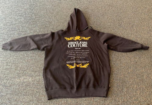Versace Jeans Couture Felpa con Cappuccio Pullover NERO E ORO TAGLIA M