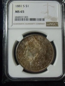 1881 S Morgan Dollar NGC MS65 UNCIRCULATED BETTER DATE SILVER $1 Coin BUY IT NOW - Picture 1 of 8