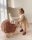 NOWY!! Wicker Stoller Wózek dla lalek Prezent dla dziecka Wiklin Lalka Wózek dziecięcy Wózek dziecięcy